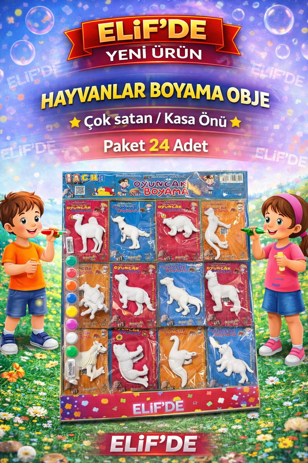 Hayvanlar Boyama / 24lu Paket