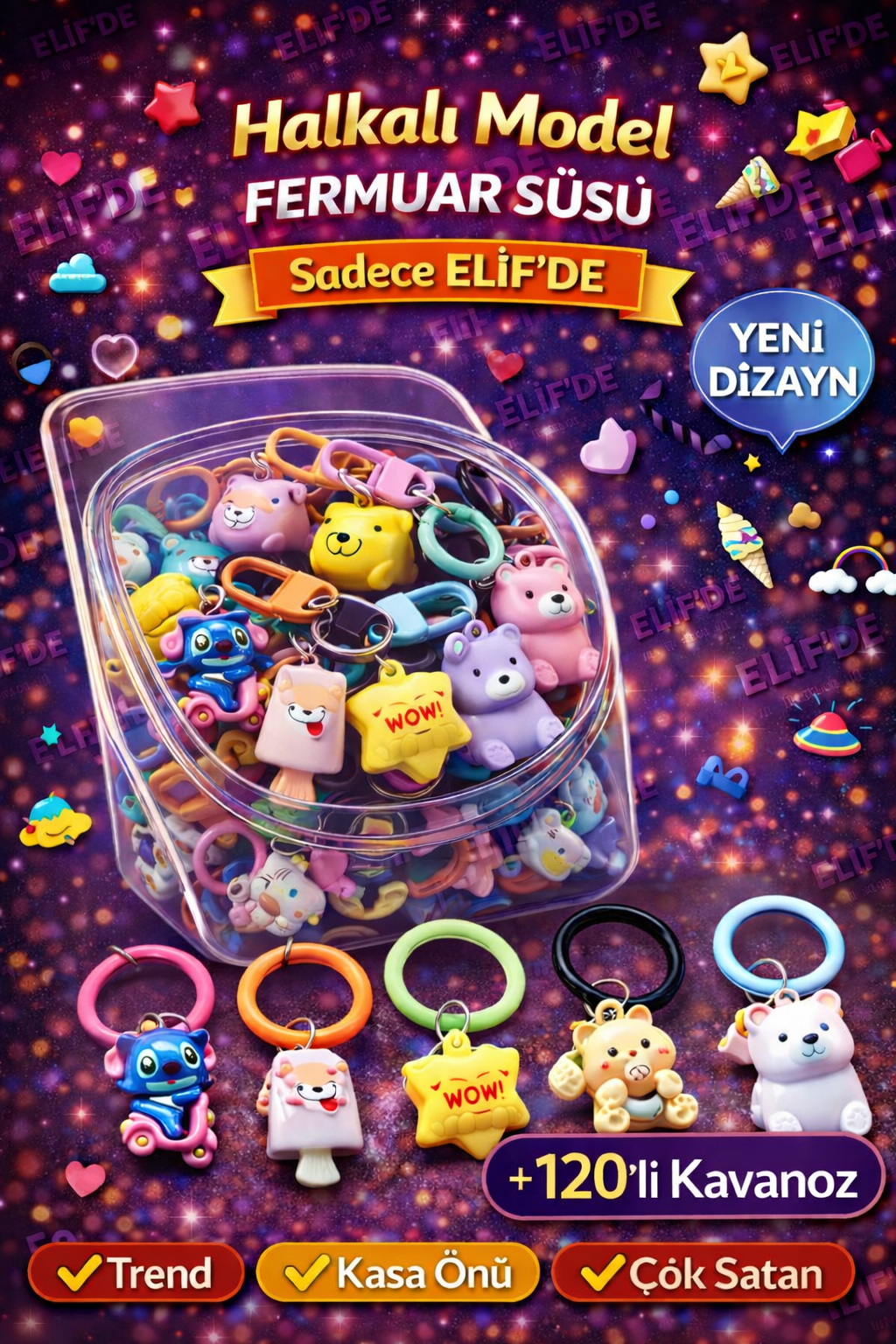 YUVARLAK HALKALI MODEL FERMUAR SÜSÜ / 120li Kavanoz