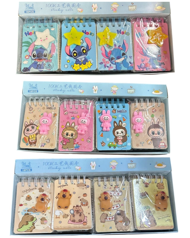 MOJMOJLU TELLİ TREND DEFTER STİCH CAPPYBARA LABUBU / 16LI PAKETLER