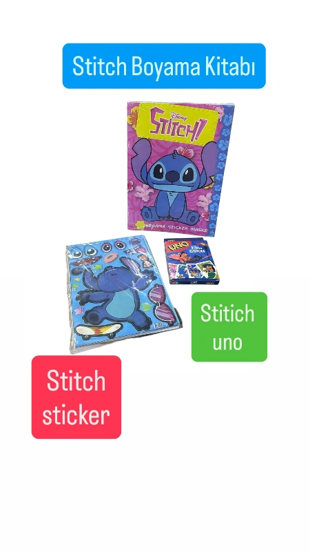 STİTİCH MODEL  BOYAMA KİTABI & STİCKER & UNO