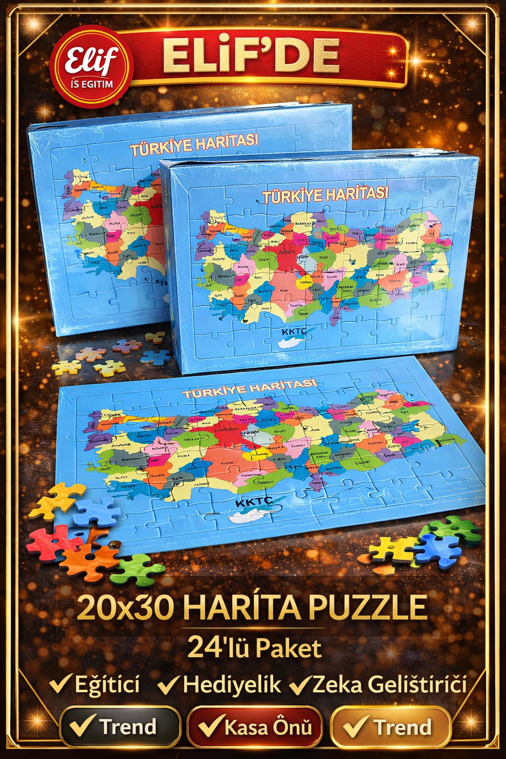 HARİTA PUZZLE / 24lü Paket
