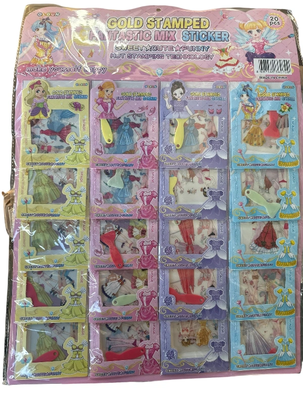 Kore Karakterli Spatulalı Lüks Sticker / 20li Paket