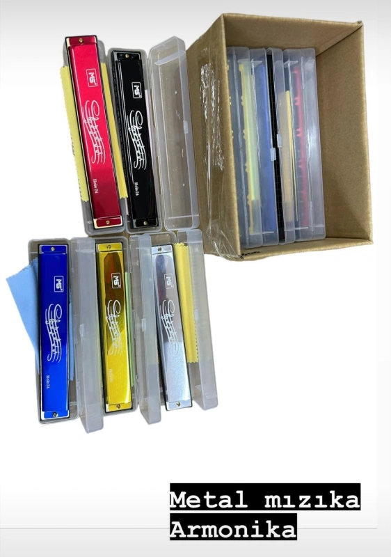 Kutulu Lüks Mızıka Metal Orjinal / 12li Paket