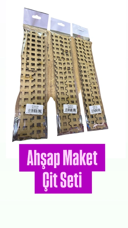 AHŞAP MAKET ÇİT SETİ FULL BAHÇE / 24LÜ PAKET
