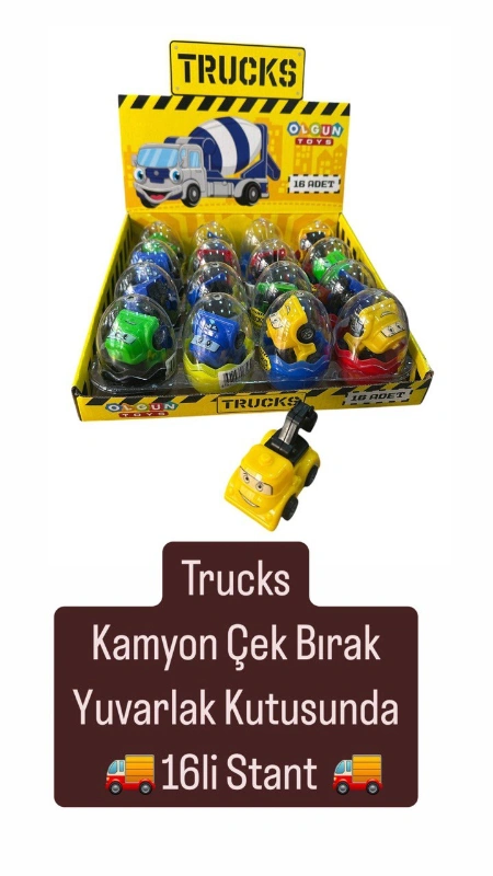 Adet: 25 ₺ / Şeffaf Kutusunda Kamyon/ Paket 16lı