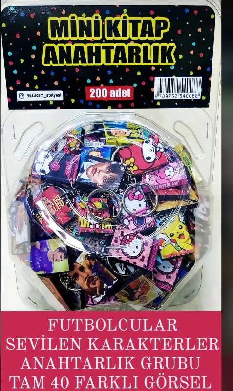 MİNİ KİTAP ANAHTARLIK  HEDİYELİK / 200LÜ KAVANOZ