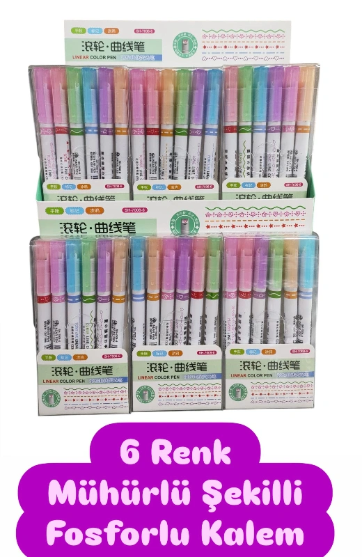 MÜHÜRLÜ MOTİFLİ KALEM / 6LI PAKET