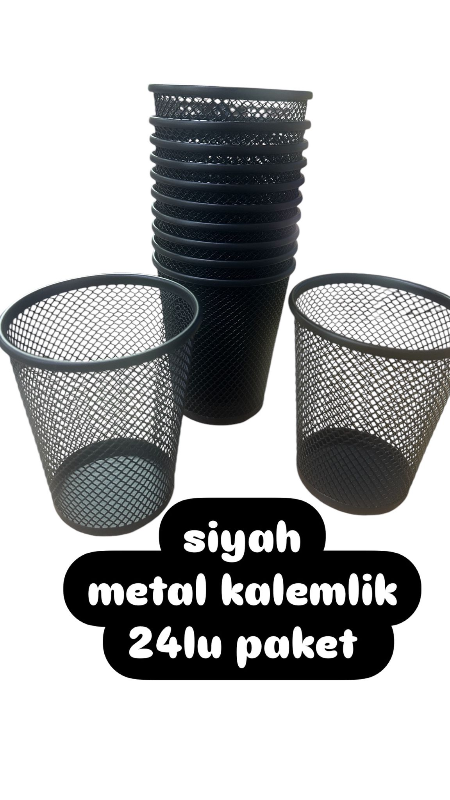 Siyah Metal Kalemlik / 24lü Paket