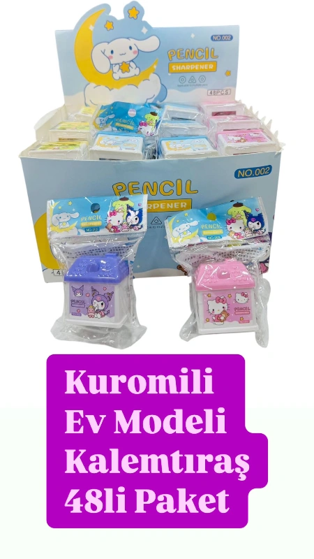 Adet: 17,50₺ / Kuromi Lüks Ev Model Kalemtraş / 48li Stant