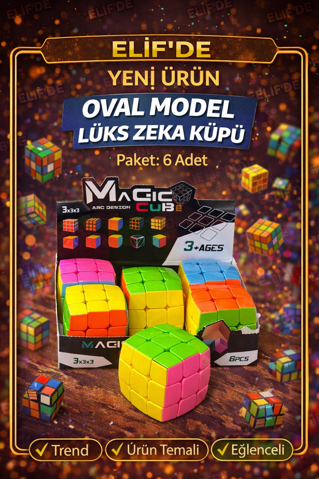 OVAL MODEL ZEKA KÜPÜ / 6lı Stant