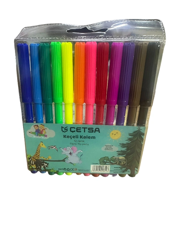 12 Renk Çetsa Ekonomik Keçeli Kalem Seti