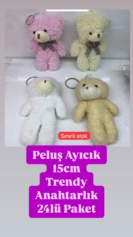 Adet: 20₺ / 15cm Lüks Peluş Anahtarlık / 24lü Paket