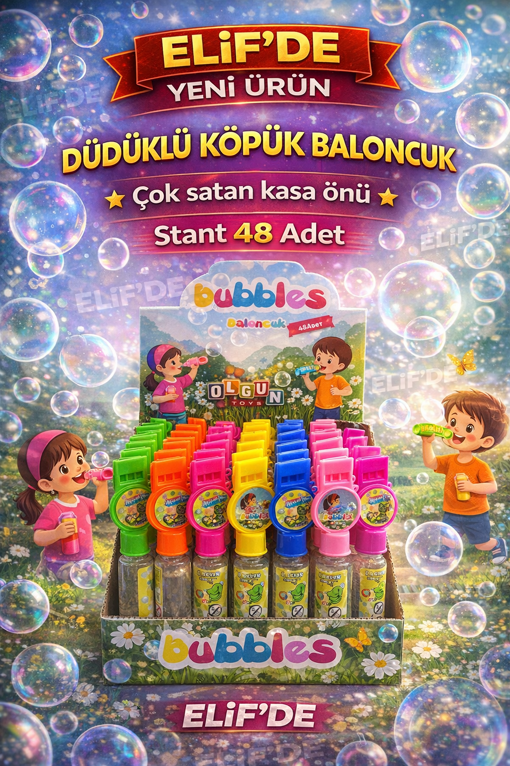 Düdüklü Köpük Baloncuk / 48li STANT