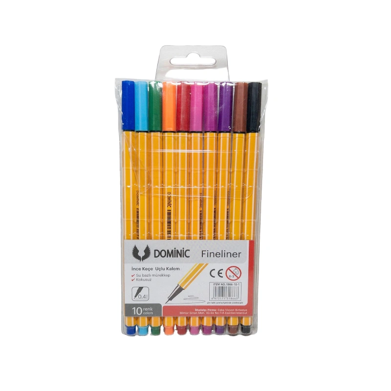 Dominic Fineliner Set 10 Renk / 24lü Stant