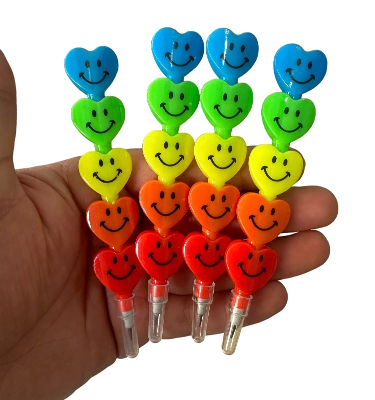 Kalpli Emojili Boncuk Yumurtlayan Kalem / 4lü poşet / 240lı kutu