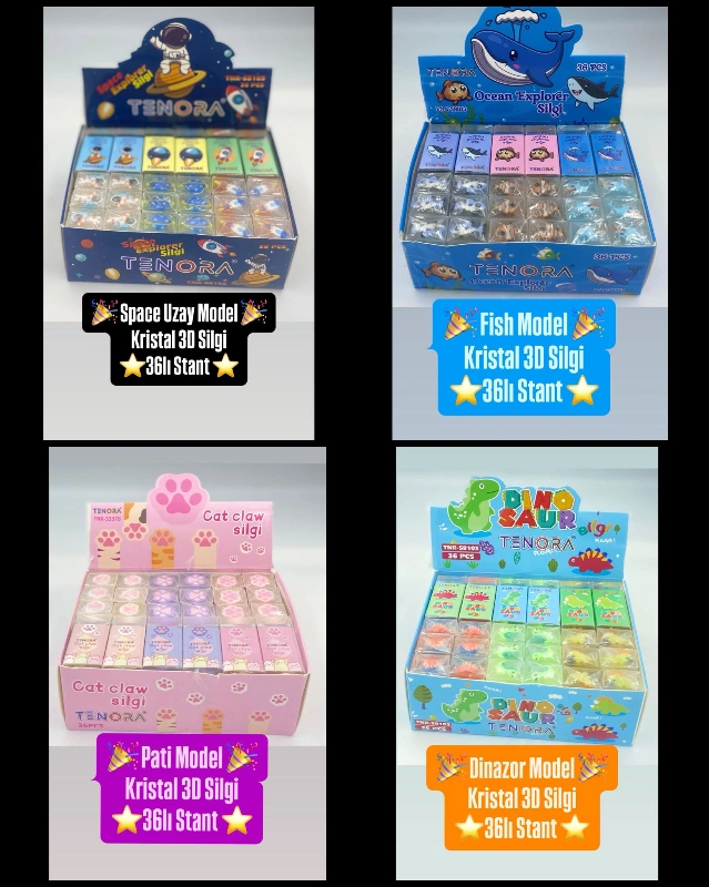 YENİ TENORA 3D SİLGİLER / 36LI PAKETLER