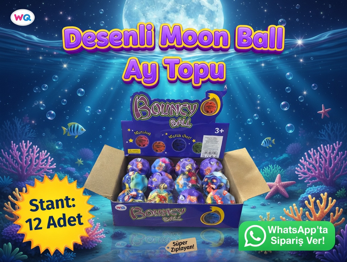 Desenli Ay Topu Mooj Ball/ 12li Stant