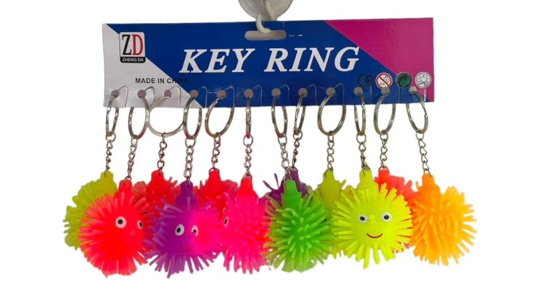 Adet: 17,50 ₺ /  Kirpi Renkli Oyuncaklı Anahtarlık / paket  12li