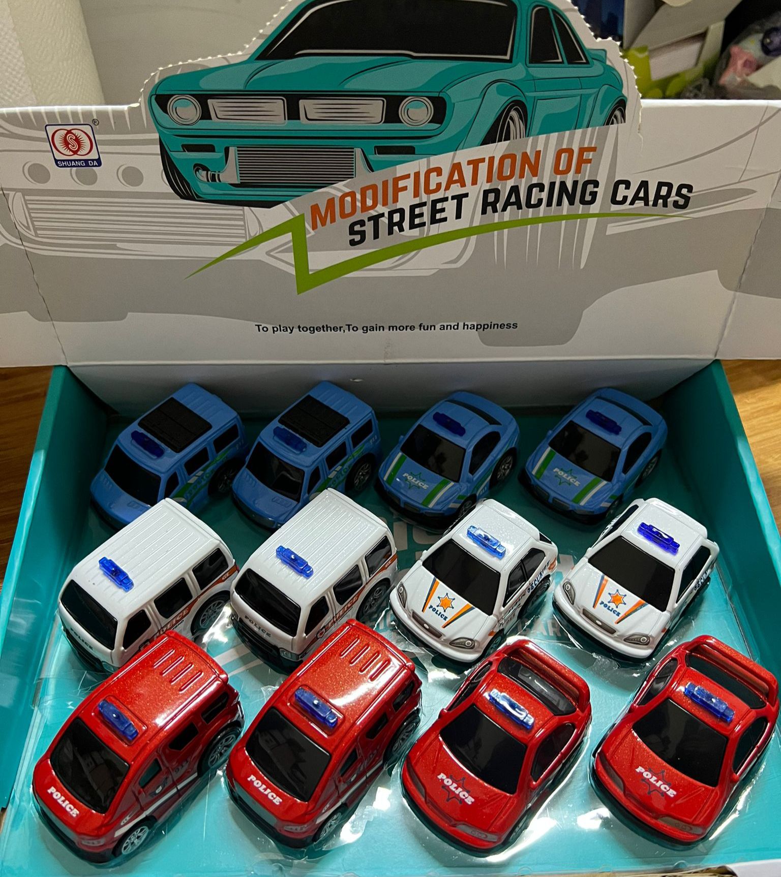 POLİS ARABASI METAL ÇEKBIRAK STREET CAR/ 12Lİ STANT