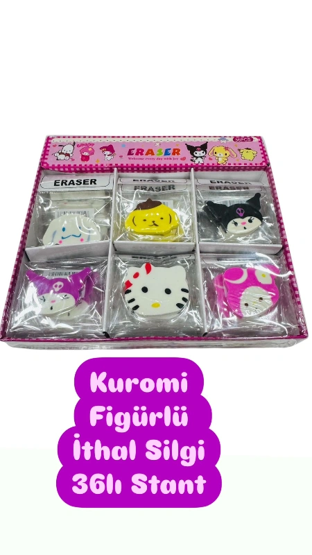 Adet: 13,50 ₺ / Kuromi Silgi İthal / 36lı Stant