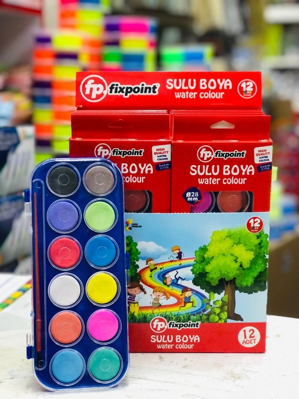 Fix Point Lüks Sulu Boya 12 Renk ( 12li Stant)