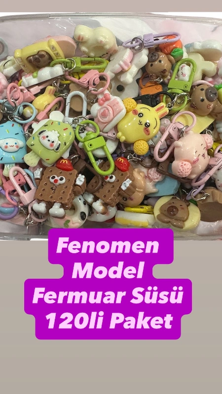 Fermuar Süsü Figürlü Modeller / 120Lİ PAKET