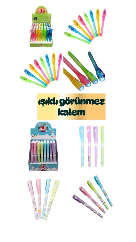Görünmez Kalem Işıklı Casus / paket 48li