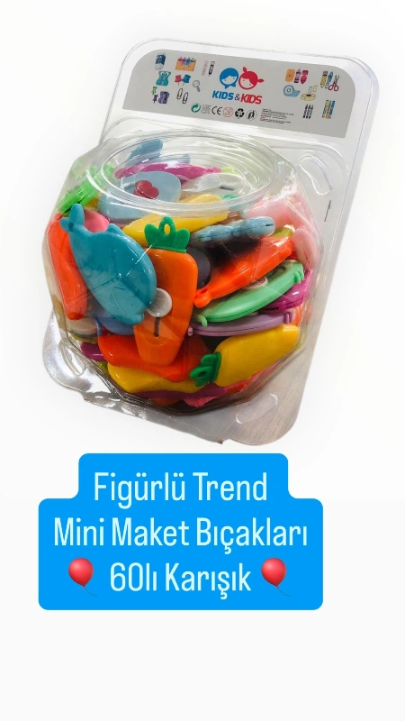 FİGÜRLÜ MAKET BIÇAKLARI MİNİ / 48Lİ KAVANOZ