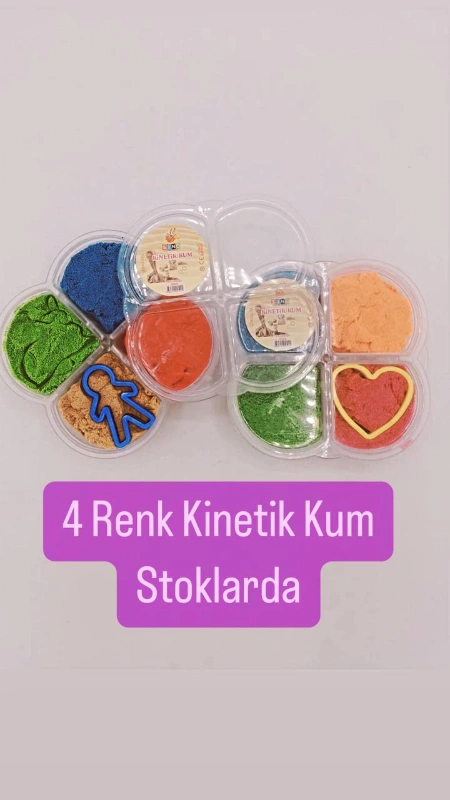 4 RENK 4LÜ TASARIM KİNETİK KUM