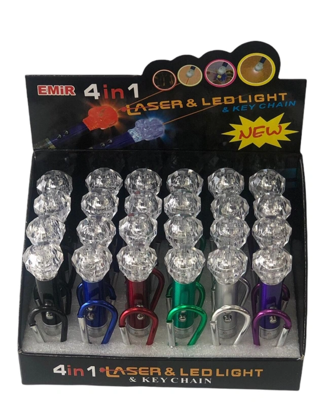 Kristal Başlı 4 Fonksiyonlu Kaliteli Lazer / / Stant 24lü