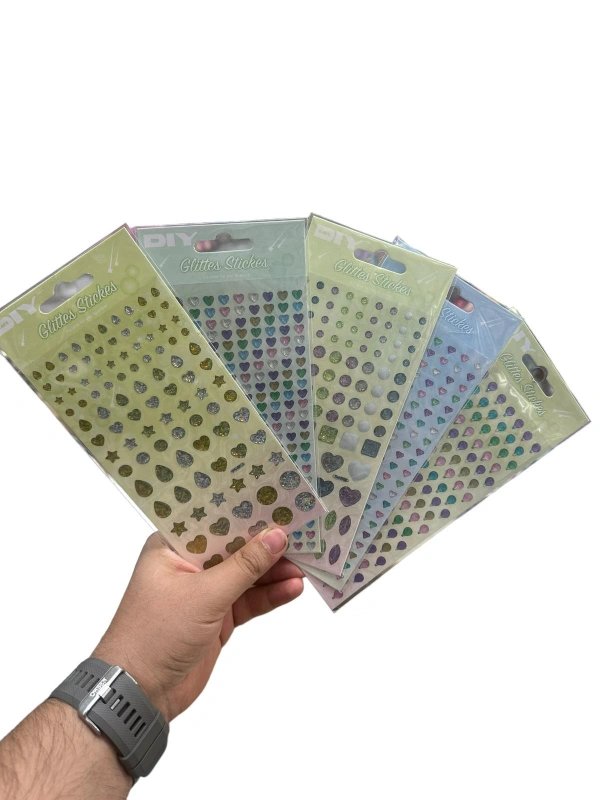 Glittery Sticker Taşlı Sticker / Aksesuar için  / 100lü Paket Karışık