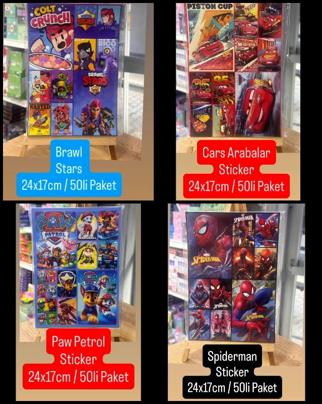 STİCKER 24X17 MODELLER /50Lİ PAKET