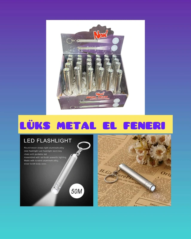 Adet:  35  ₺ /  Metal Lüks El Feneri/ 24lü Stant