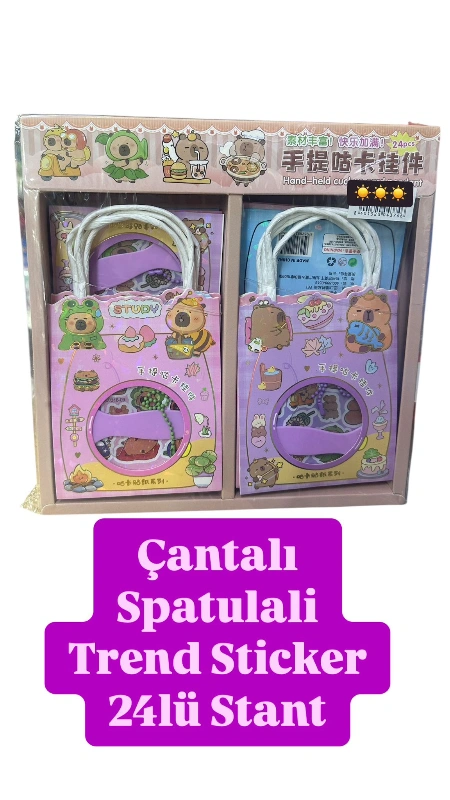 Çantalı Spatulalı Trend Sticker / 24lü Stant