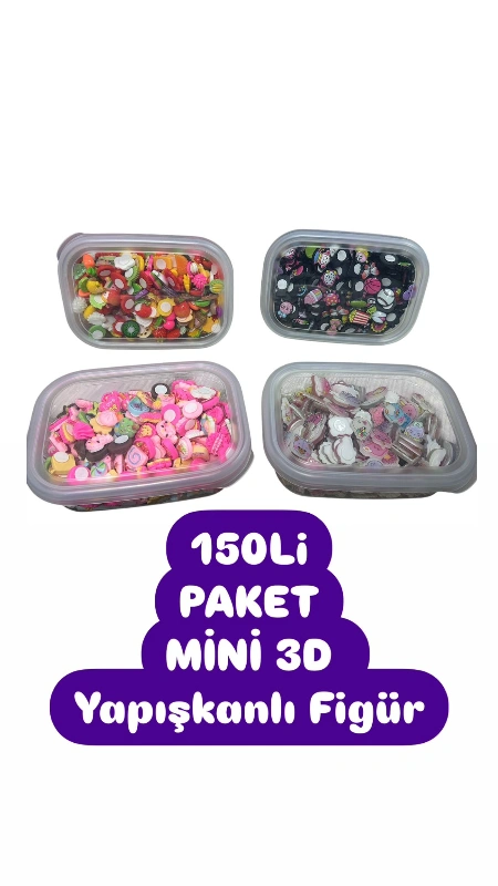 3D Silikonlu Yapıştırma Figürlü / 250li