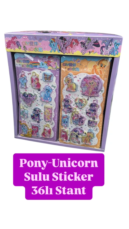 Pony Unicorn Model Sulu BYK Sticker / 36lı Stant
