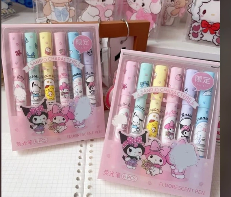 Kuromi 6lı Lüks Fosforlu Kalem