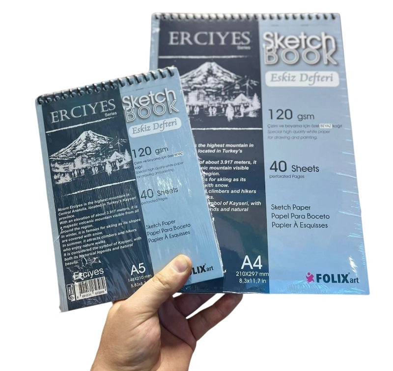 ESKİZ DEFTERİ TELLİ 120GR 40YPR / A5: 35₺ A4:60₺