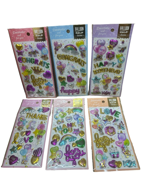 Balon Pullu Lüks Sticker / 50li karışık paket