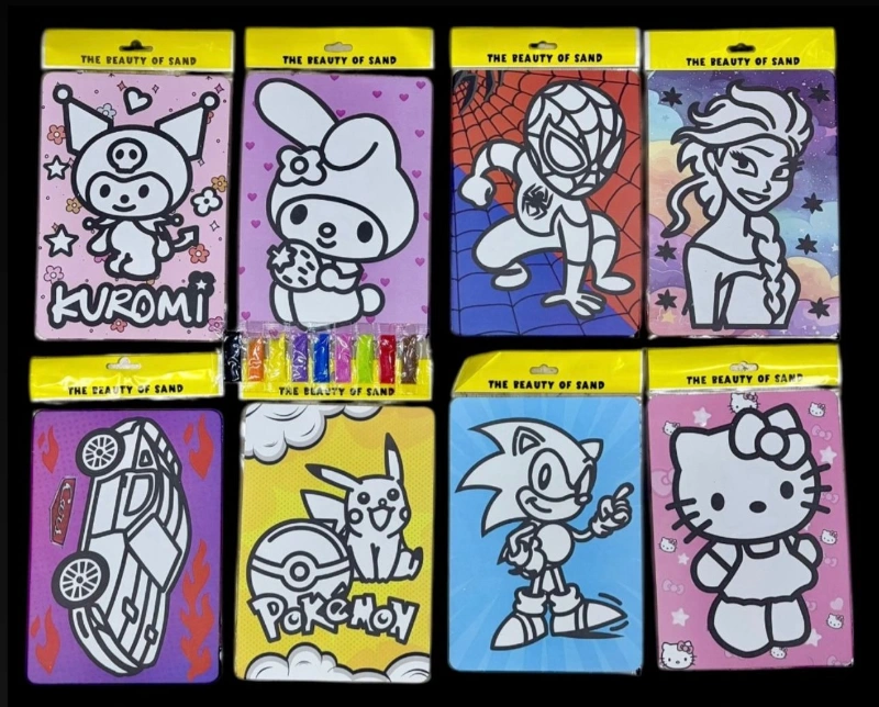 KARAKTERLİ KUM BOYAMA / 48Lİ KARIŞIK PAKET