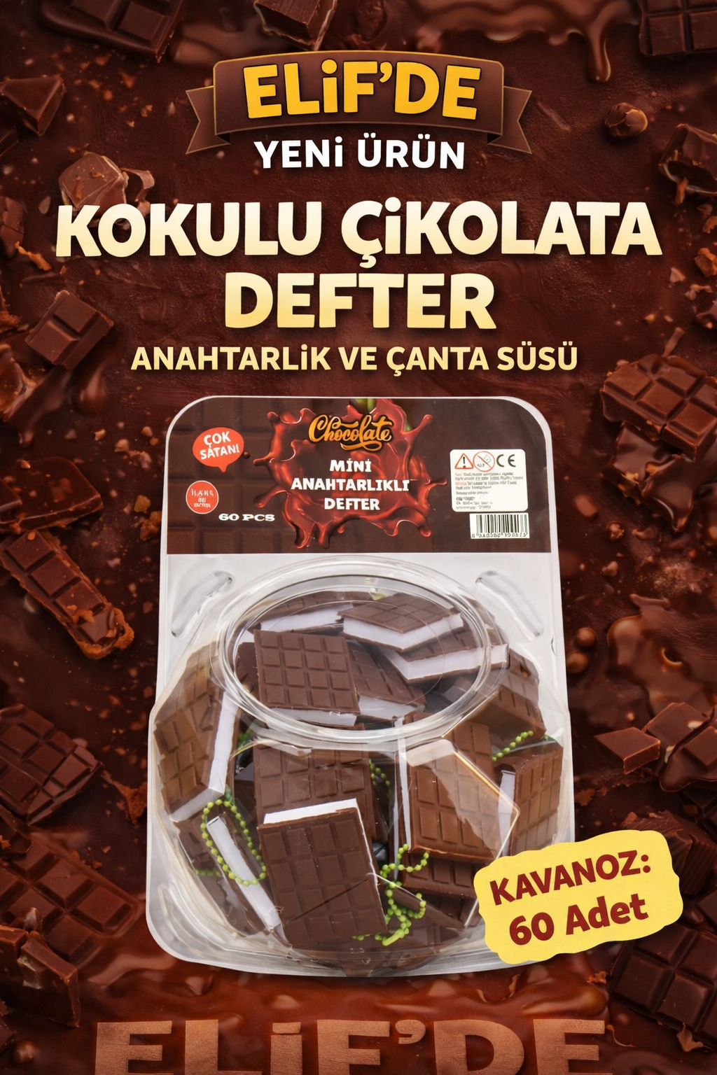 KOKULU ÇİKOLATA DEFTER / 60li KAVANOZ