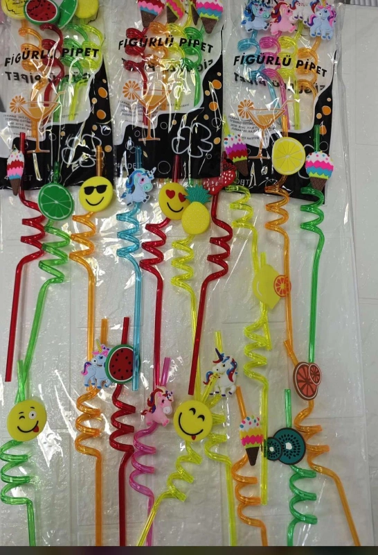 Süslü Pipet Modelleri / Paket 24lü Karma