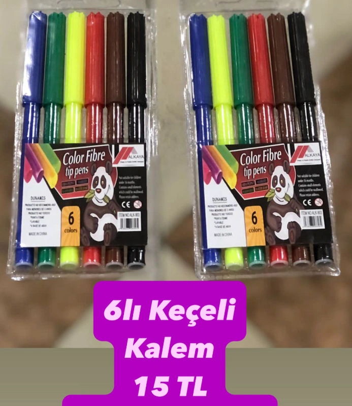 6 RENK KEÇELİ KALEM / 24LÜ PAKET