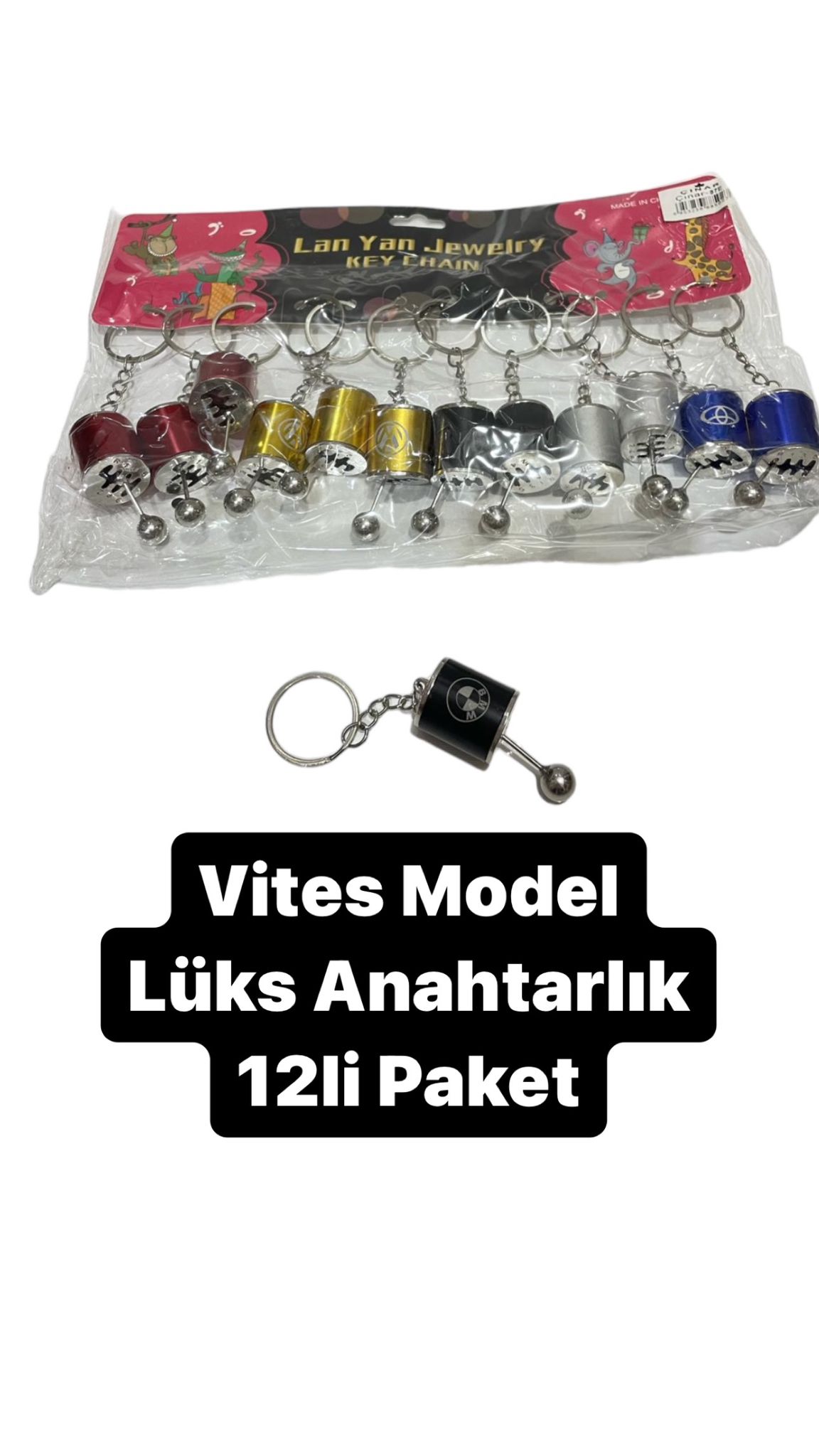 VİTES MODEL LÜKS ANAHTARLIK ( 12Lİ PAKET )