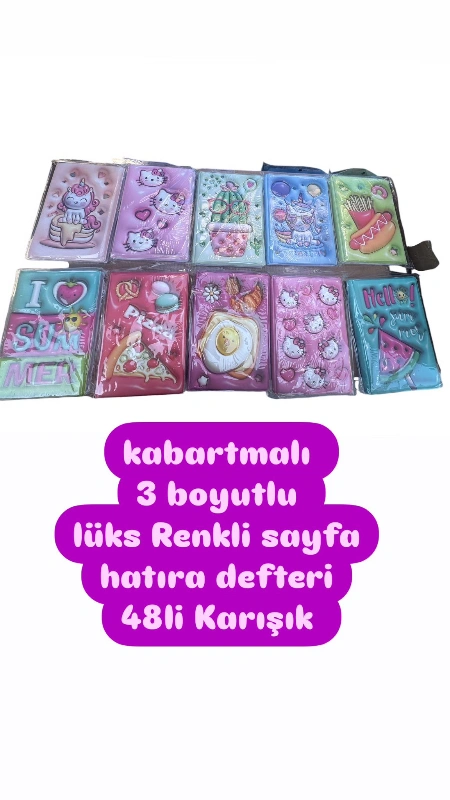 3boyutlu A5 Hatıra Defteri Kabartmalı Renkli Sayfa/ 24lü