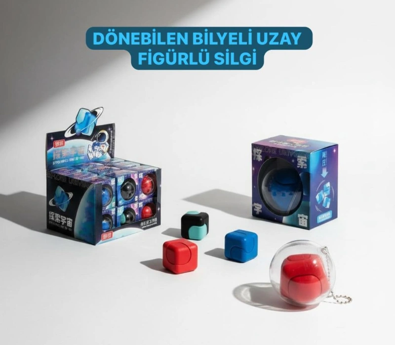 UZAY SPACE DÖNEN STRES ÇARKI SİLGİ BİLYELİ / 12Lİ STANT