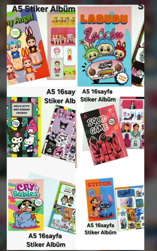 A5 STİCKER DEFTER MODELLERİ / KARIŞIK 60LI PAKET
