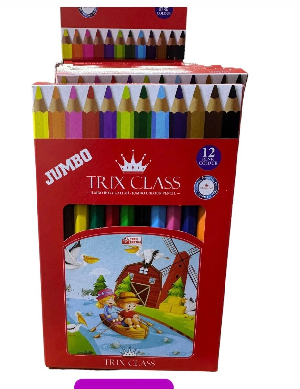 Jumbo Kuru Boya Trix  12 Renk / 12li Stant