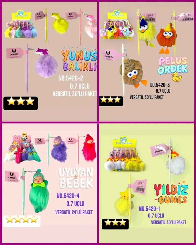 Adet: 39,50 ₺/ Hediyelik Peluşlu Hediyelik Lüks Verstatil / 30lu Stant