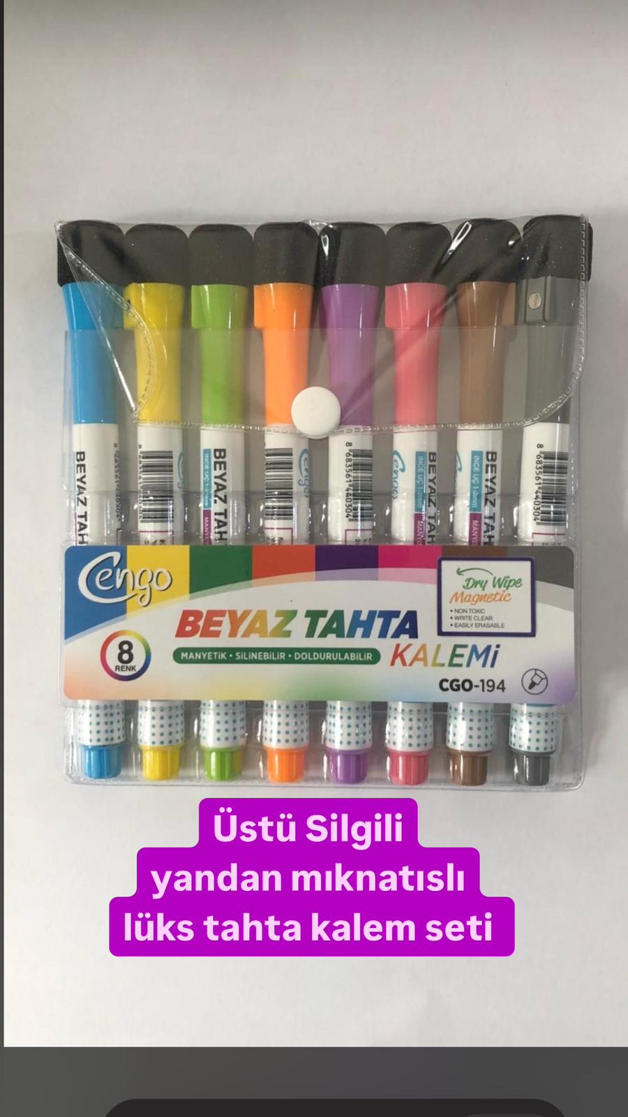 8 RENK LÜKS SİLGİLİ TAHTA KALEM SETİ